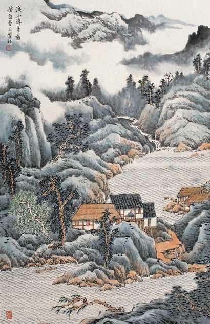 宋玉麟 1993年作 溪山隐秀图 立轴